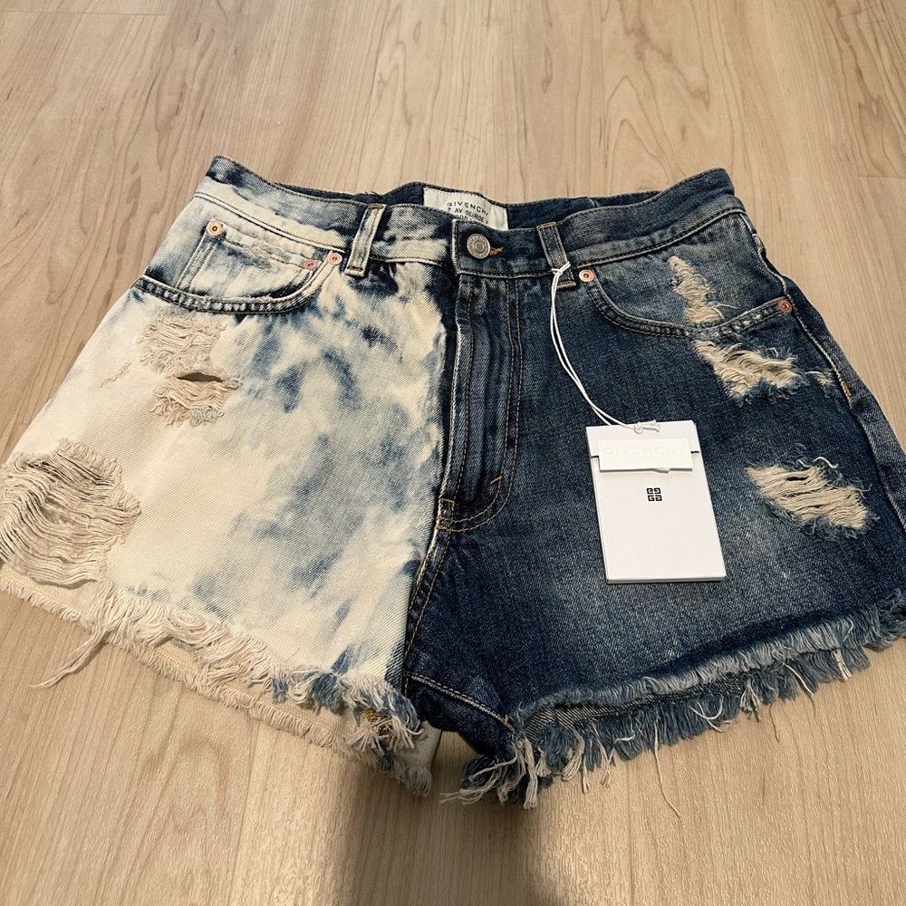 NWT Givenchy Acid Wash Denim Shorts